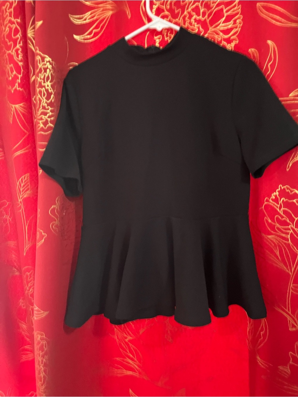 SHEIN Black Short-Sleeve Peplum Top